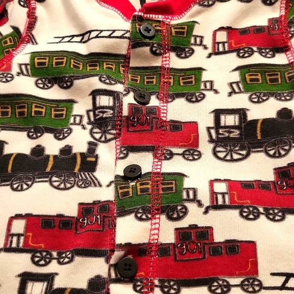 Lazy One snug fitting train print footless sleeper/footie - Picture 5 of 5